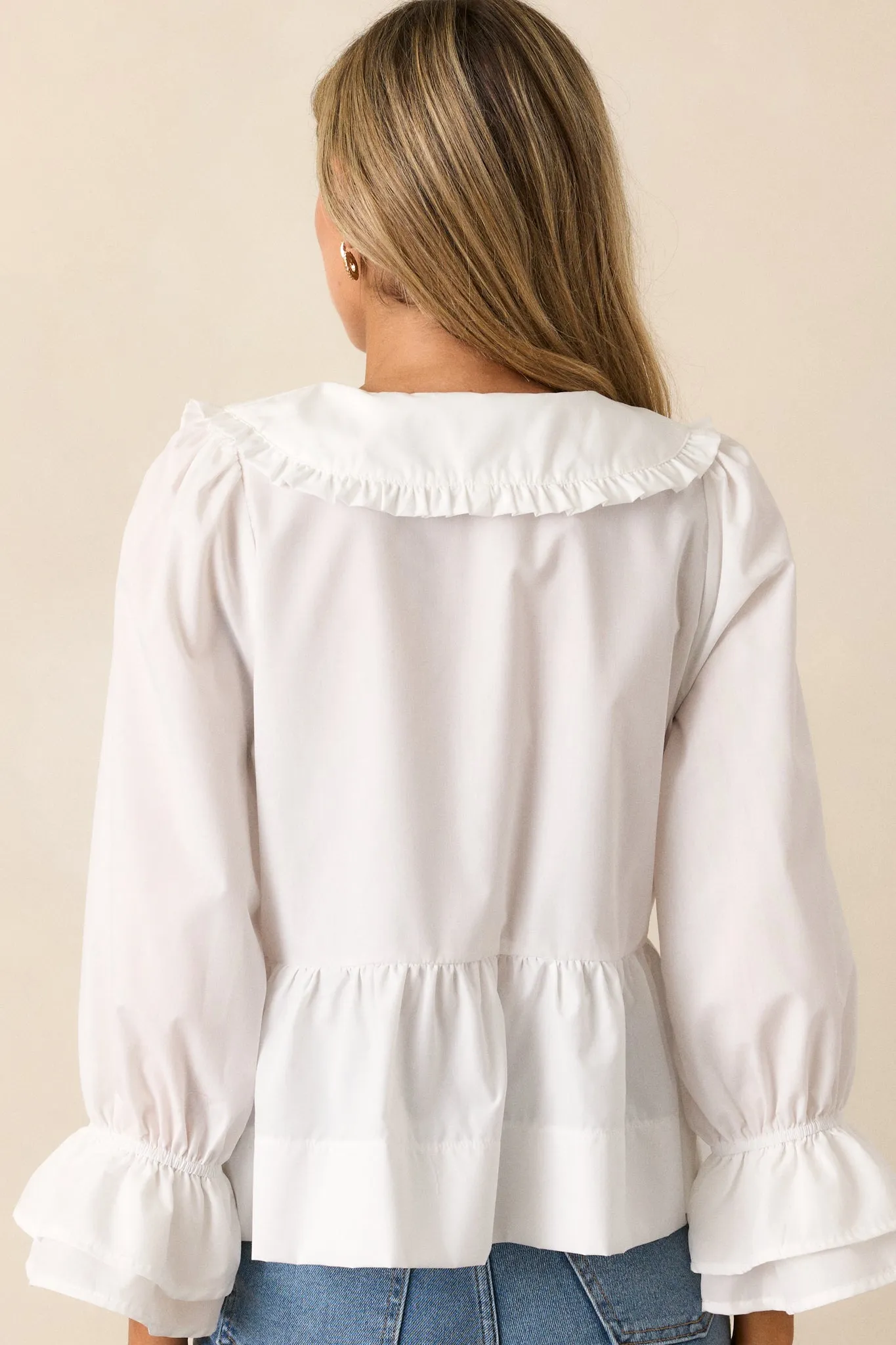 Calm Reflections Cotton Ivory Blouse