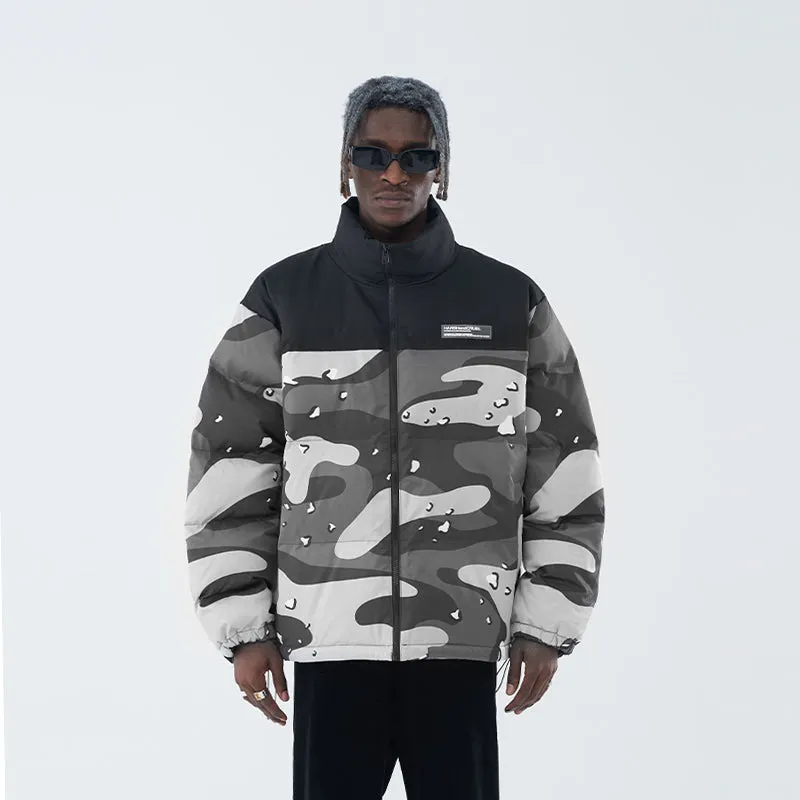 Camouflage Print Down Jacket