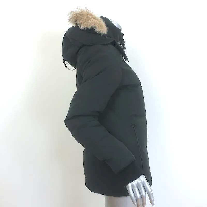 Canada Goose Chelsea Fur-Trim Down Parka Black Size Small Hooded Puffer Jacket