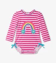 Candy Stripe Baby Rashguard Swimsuit