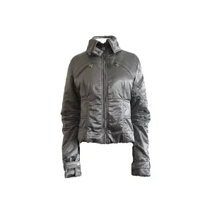 Chanel Silver Logo Puffer