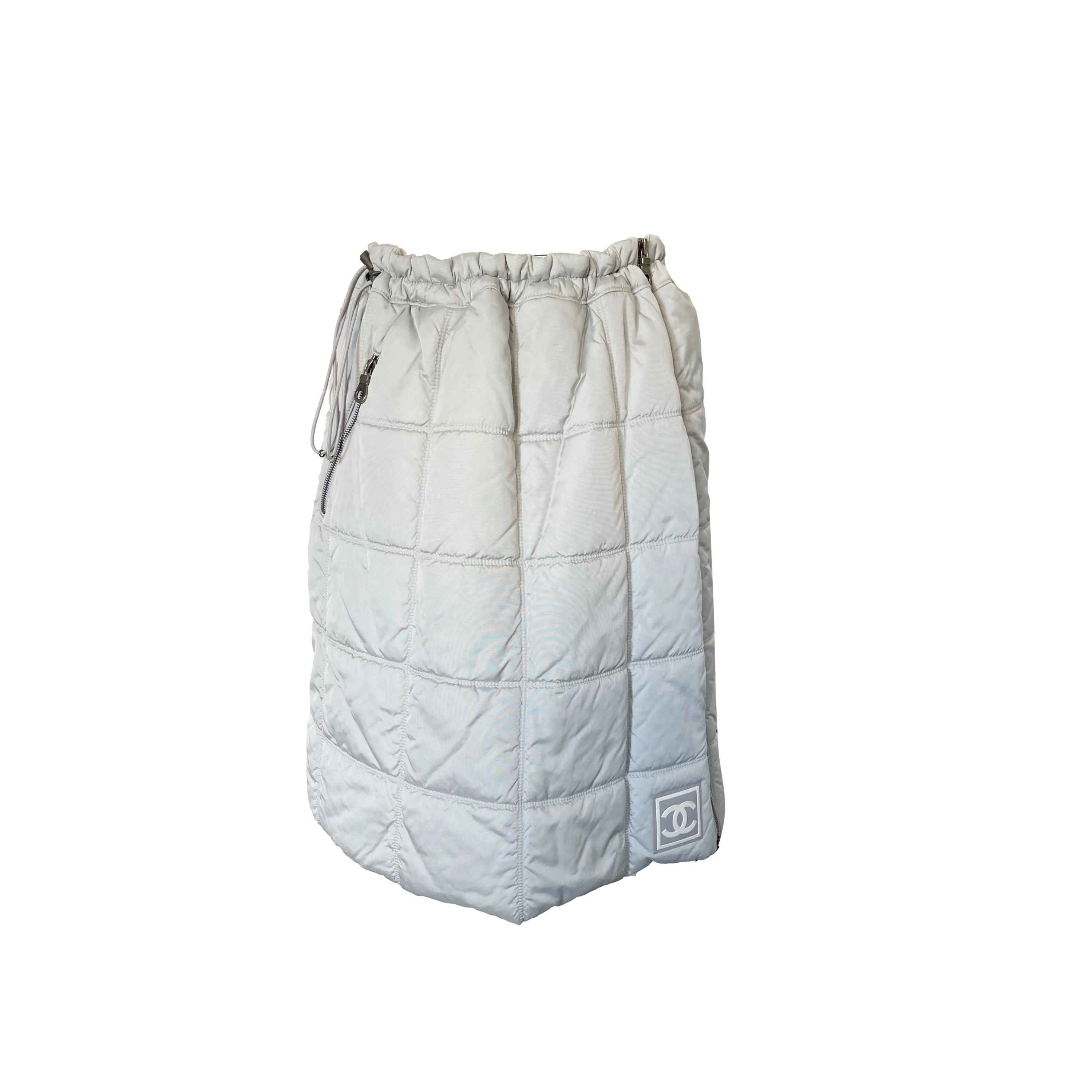 Chanel Silver Puffer Skirt