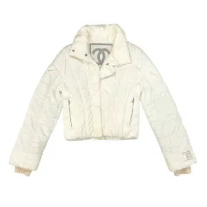 Chanel White Quilted Puffer Jacket