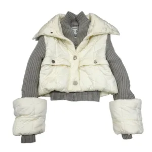 Chanel White Quilted Puffer Jacket