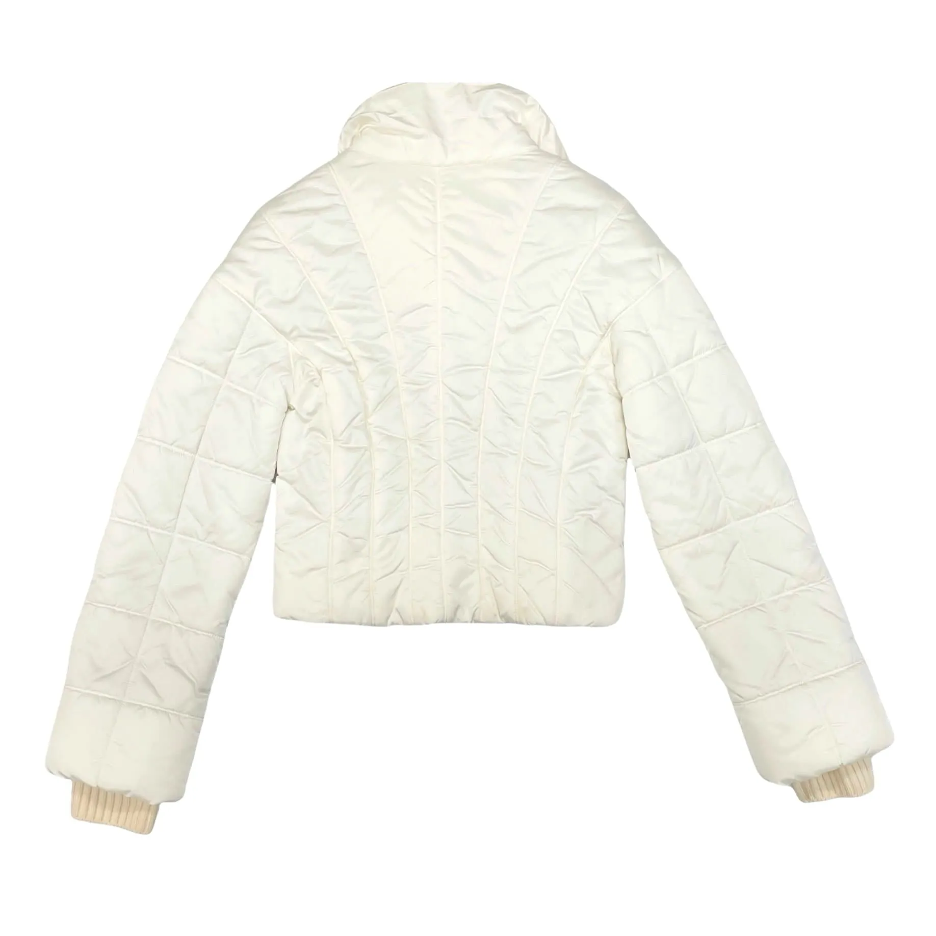 Chanel White Quilted Puffer Jacket