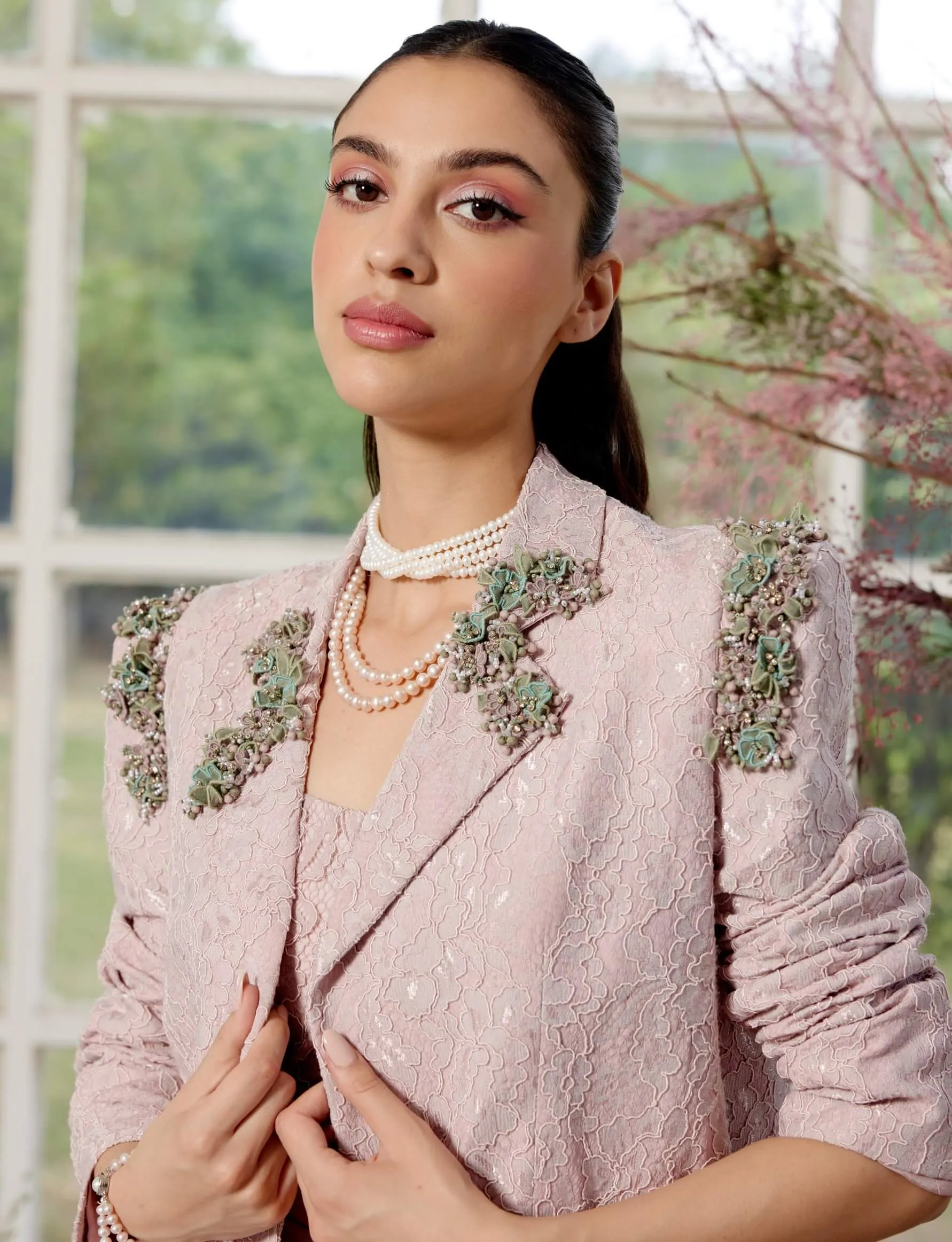 Charlotte pink blazer and tulle skirt set