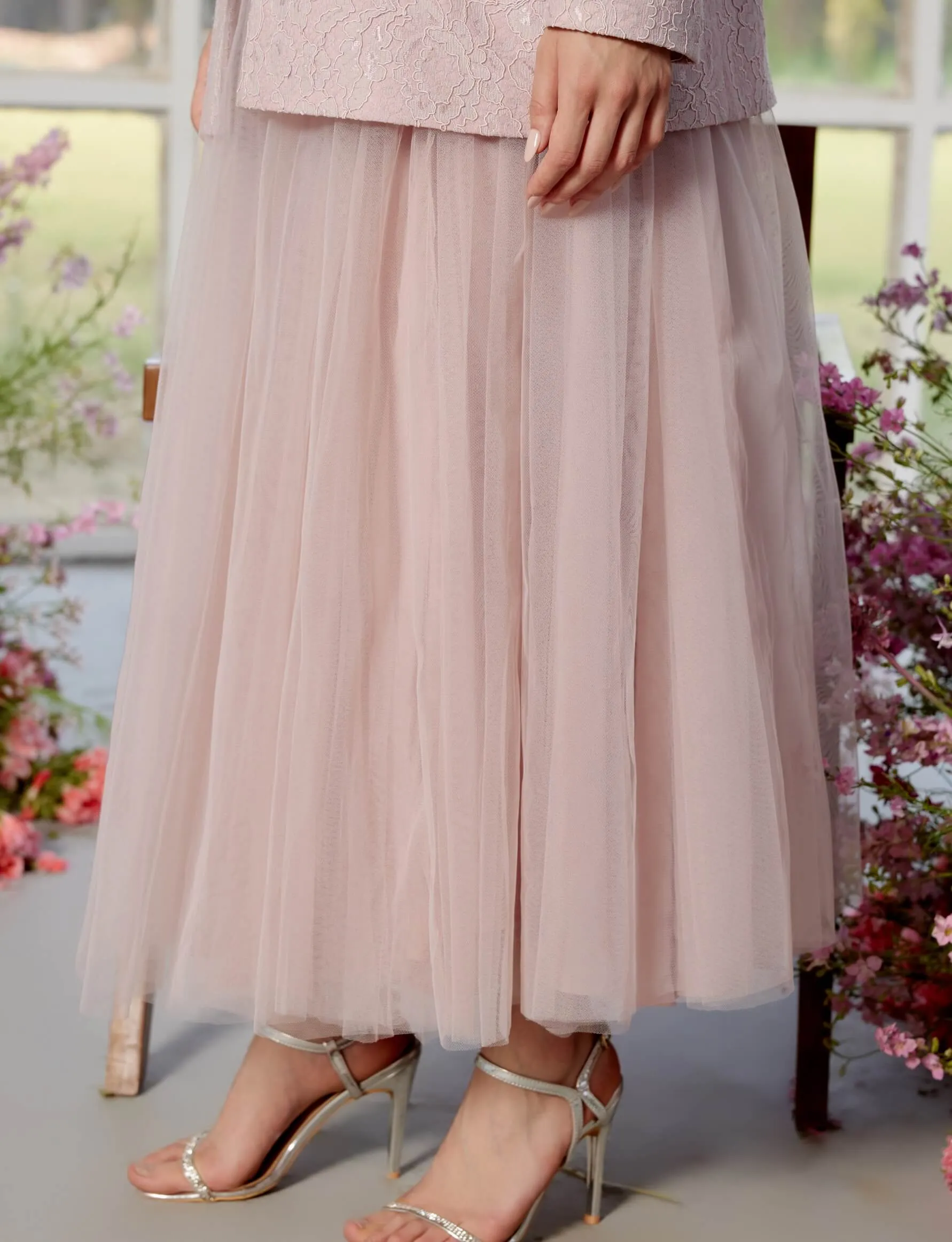 Charlotte pink blazer and tulle skirt set