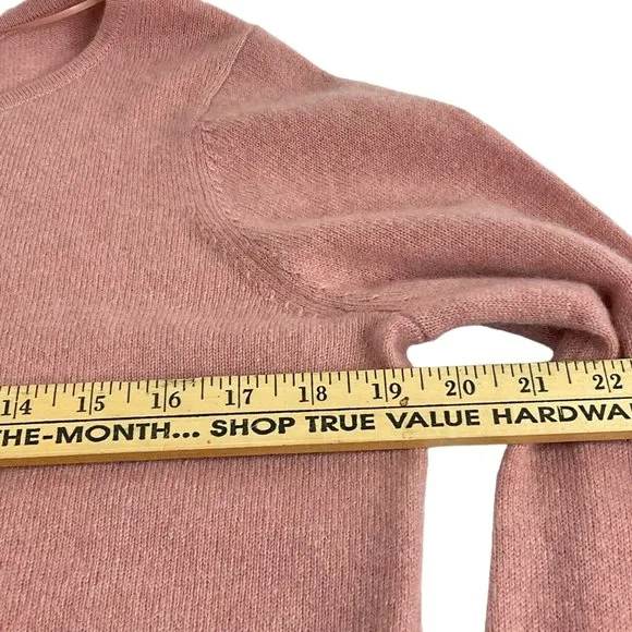 Charter Club Sweater Womens Sz M Pink Ruffled Pure Cashmere Created for Macy's