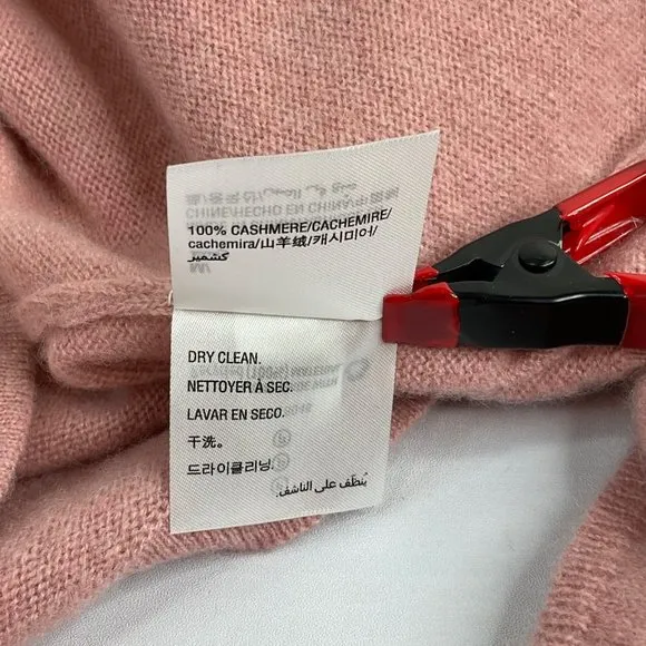 Charter Club Sweater Womens Sz M Pink Ruffled Pure Cashmere Created for Macy's