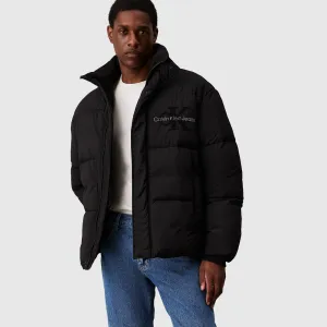 Chenille Puffer Jacket - Black