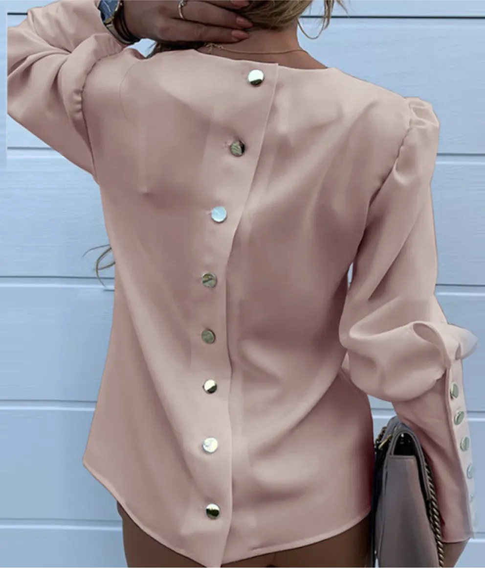 Chic Button Sleeve Blouse