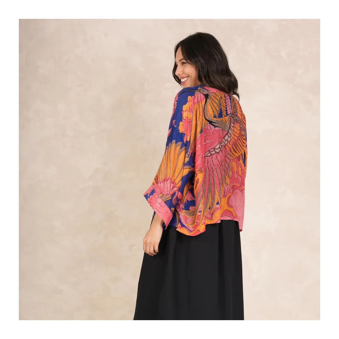Cobalt Crane Kimono