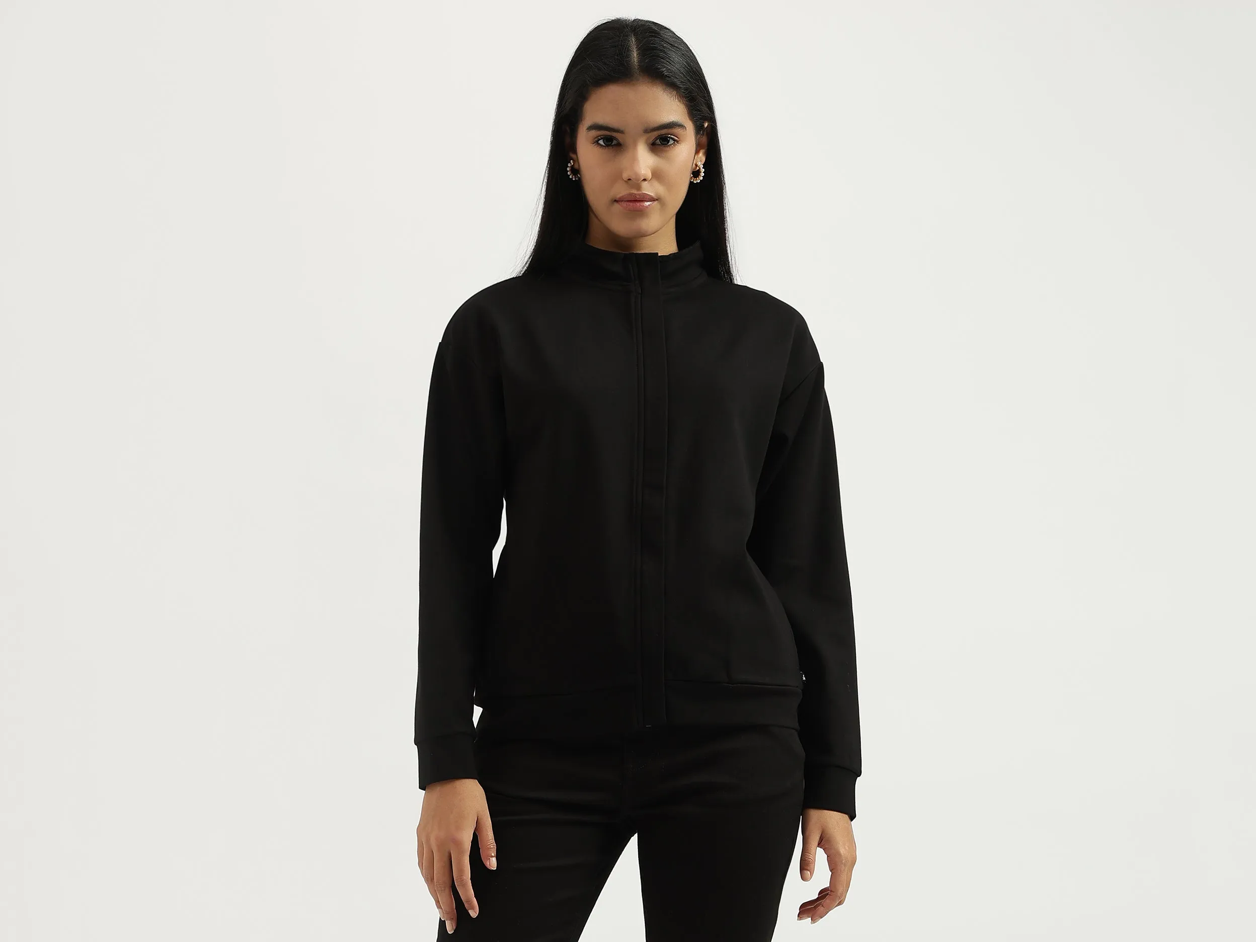 Collared Neck Solid Jackets