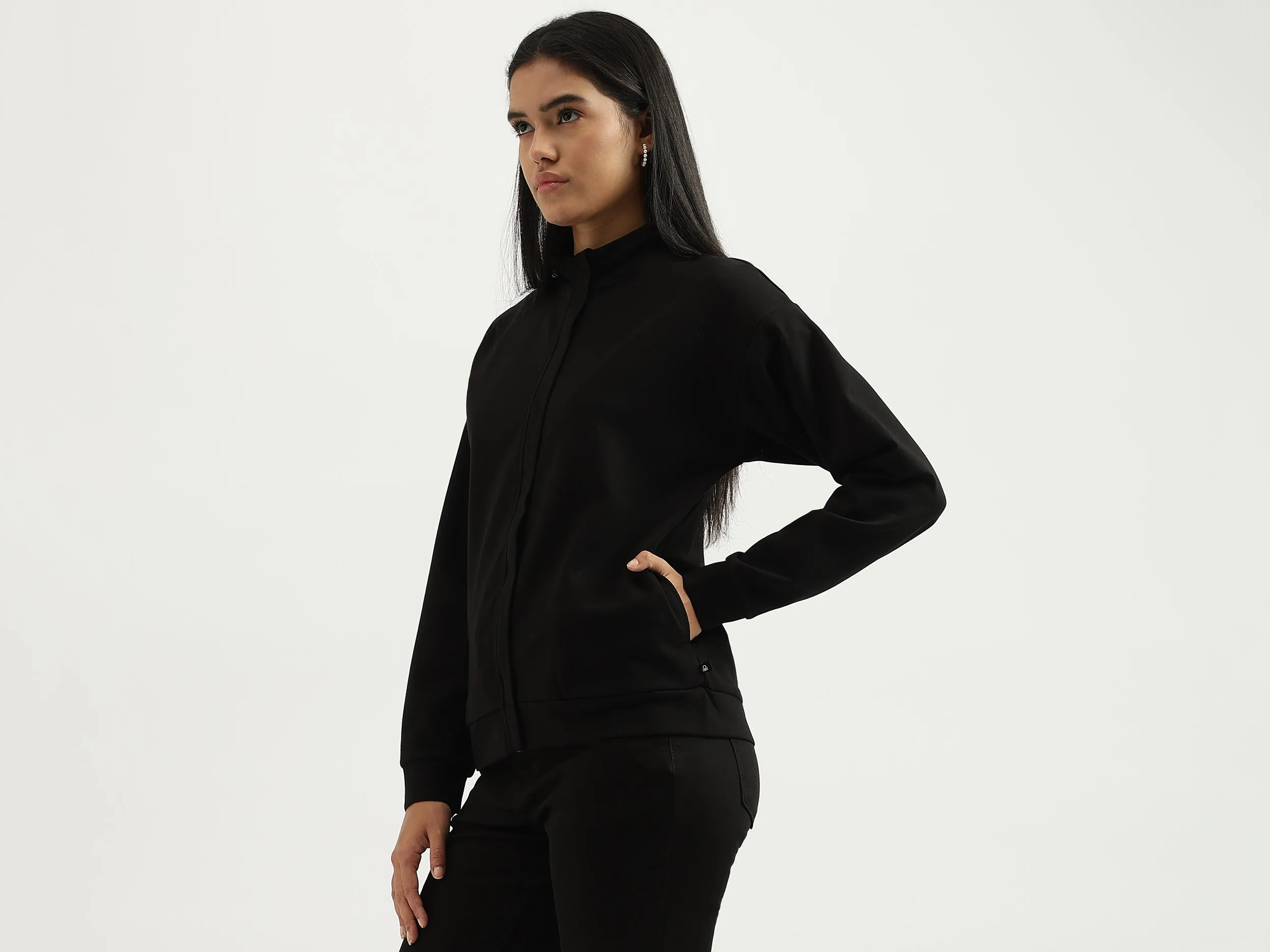 Collared Neck Solid Jackets