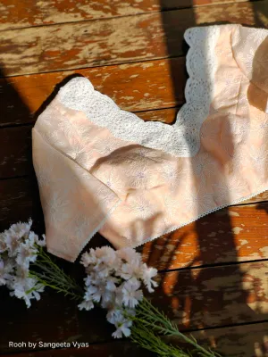 Cotton Chikankari Blouse- Peach