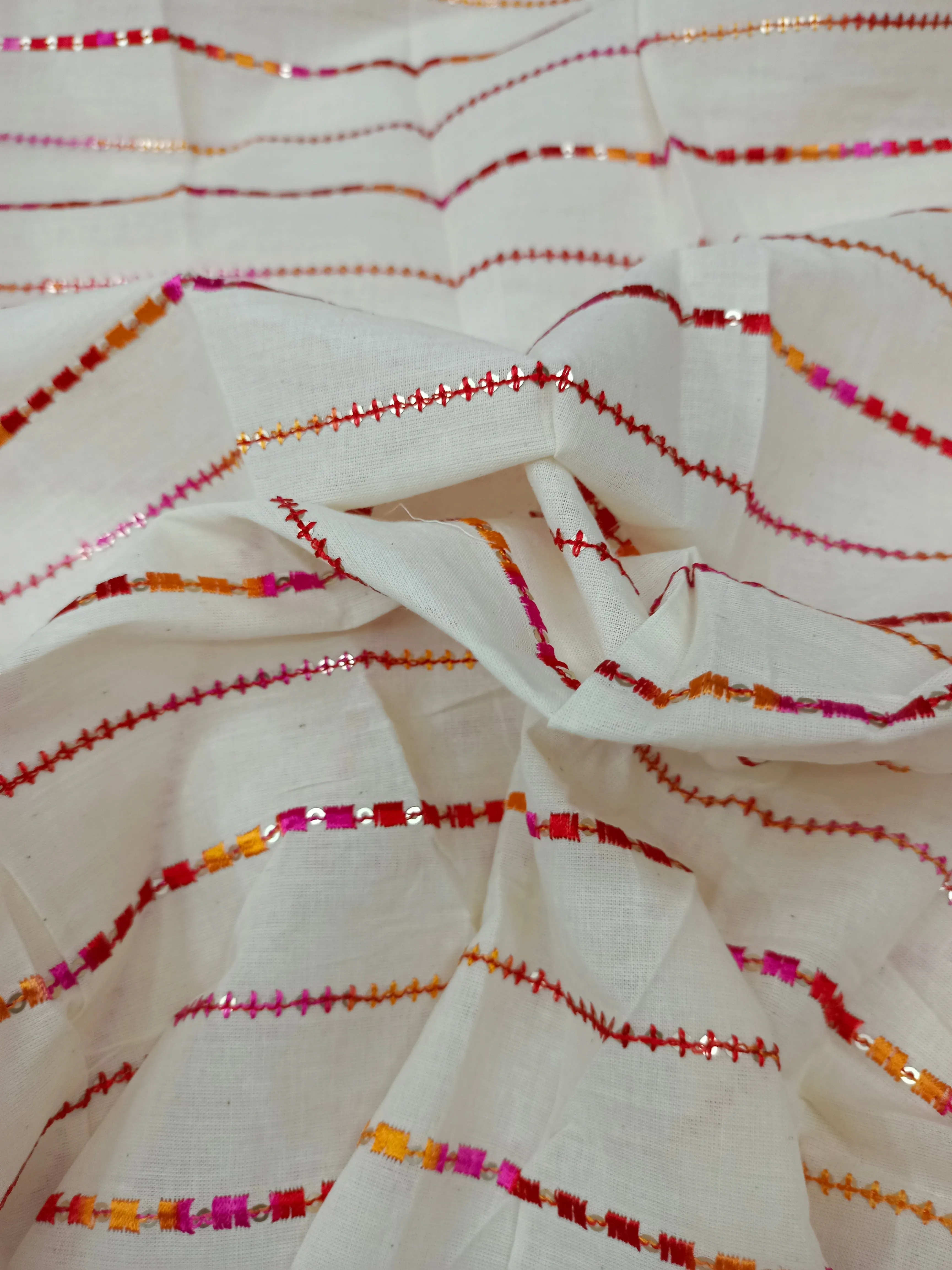 Cotton Embroidered Fabric