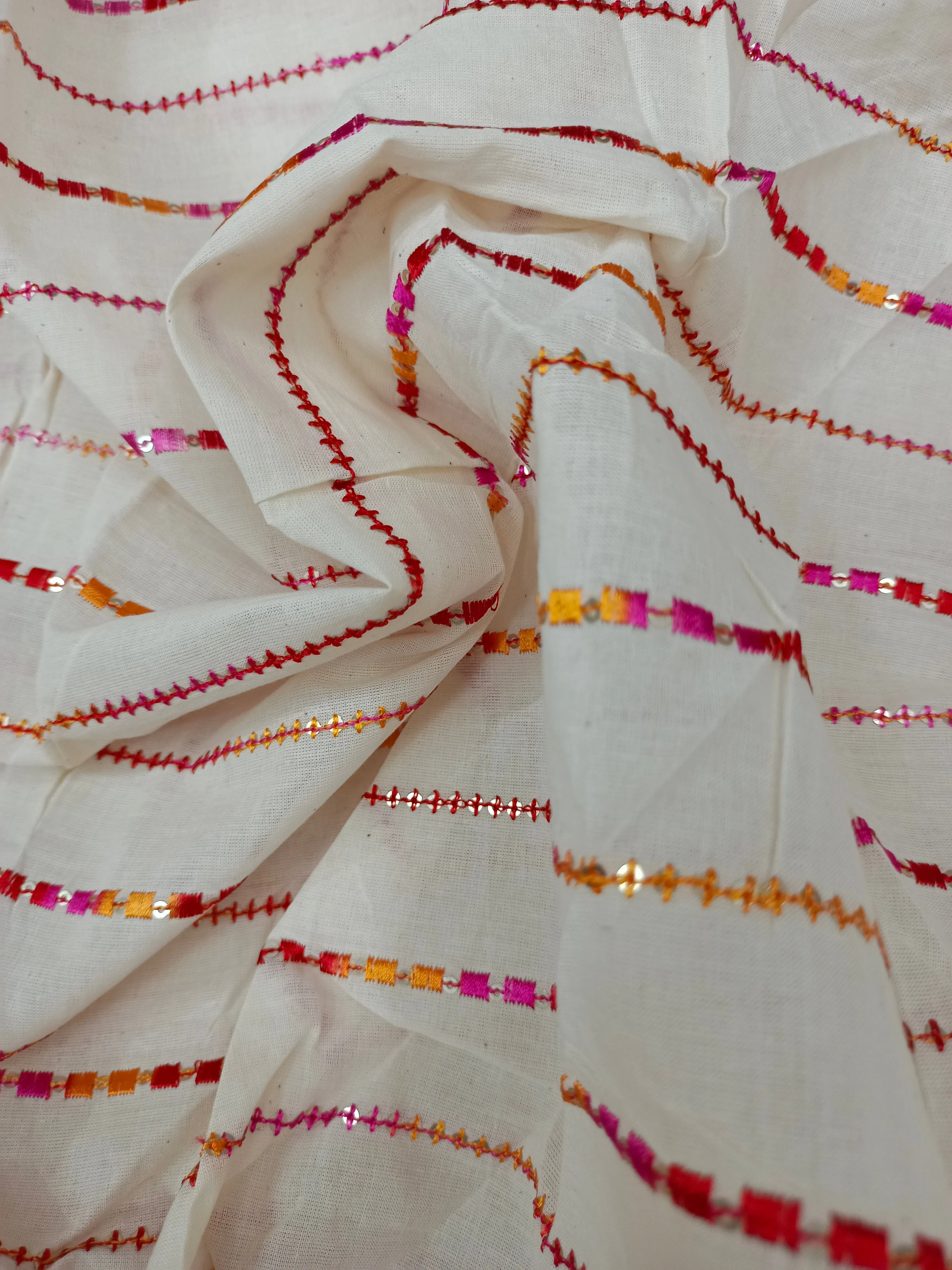 Cotton Embroidered Fabric