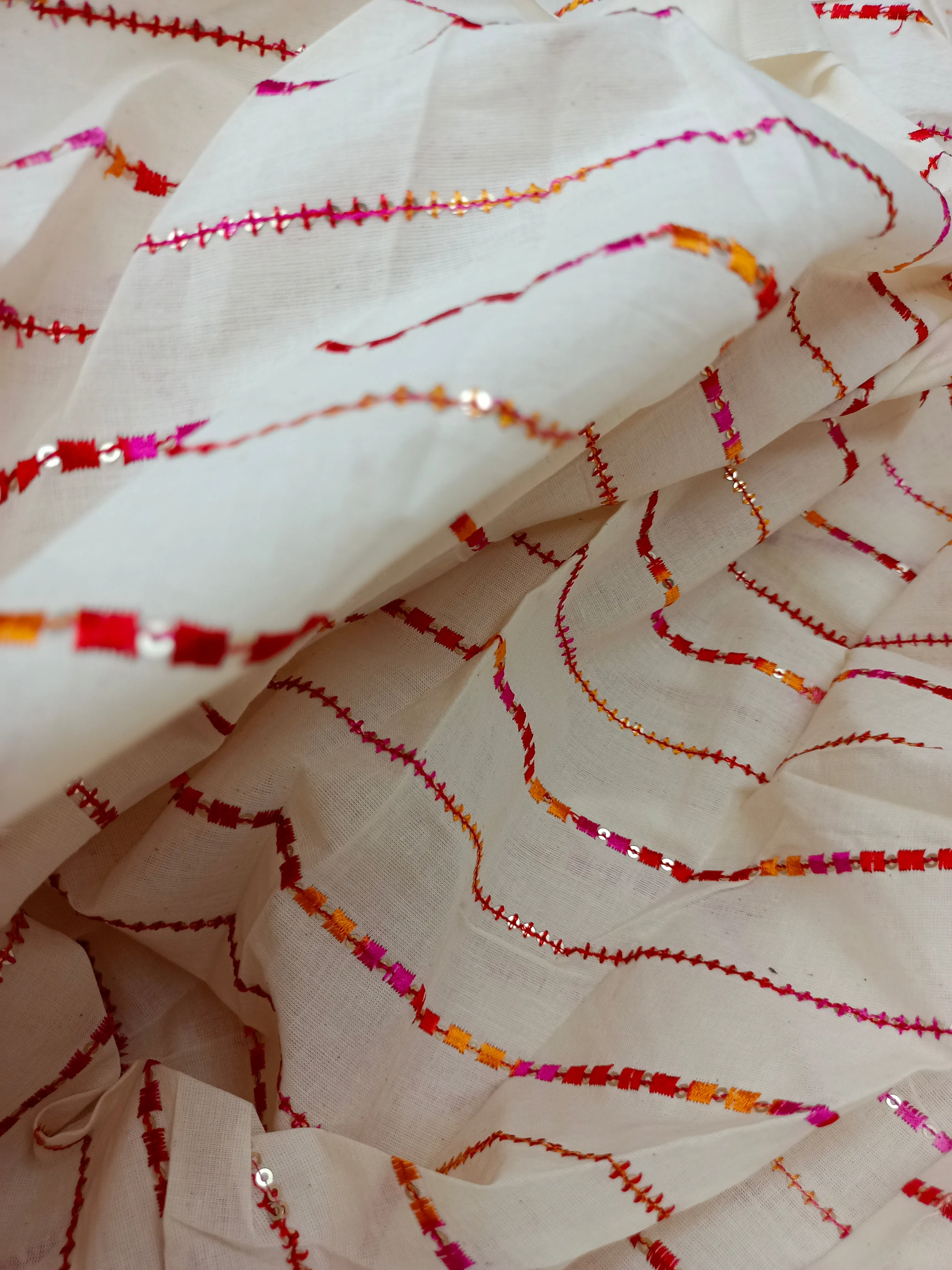 Cotton Embroidered Fabric