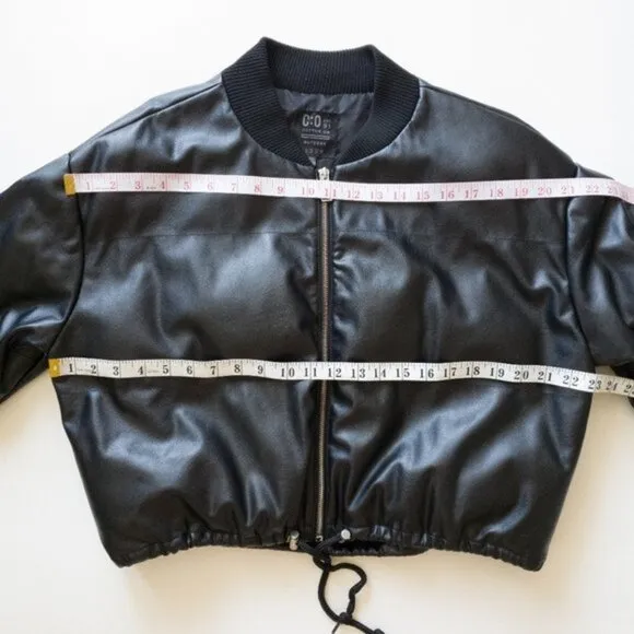 Cotton On Black Cropped Puffer Bomber Insolated Winter Jacket