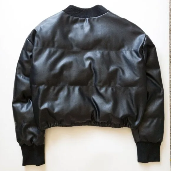 Cotton On Black Cropped Puffer Bomber Insolated Winter Jacket