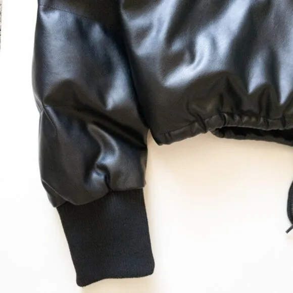 Cotton On Black Cropped Puffer Bomber Insolated Winter Jacket