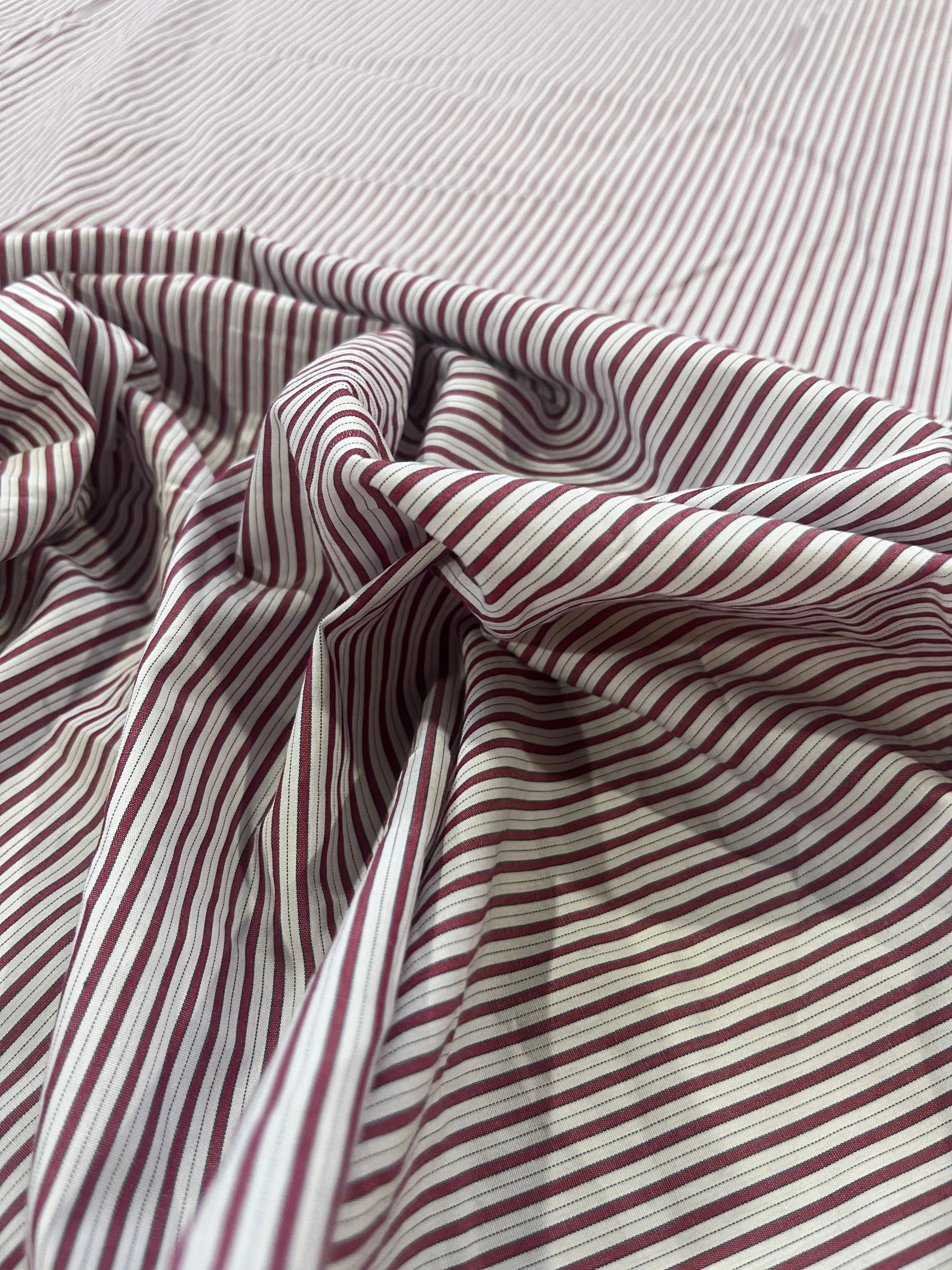 Cotton stripe white/red Marcellin 001 H01