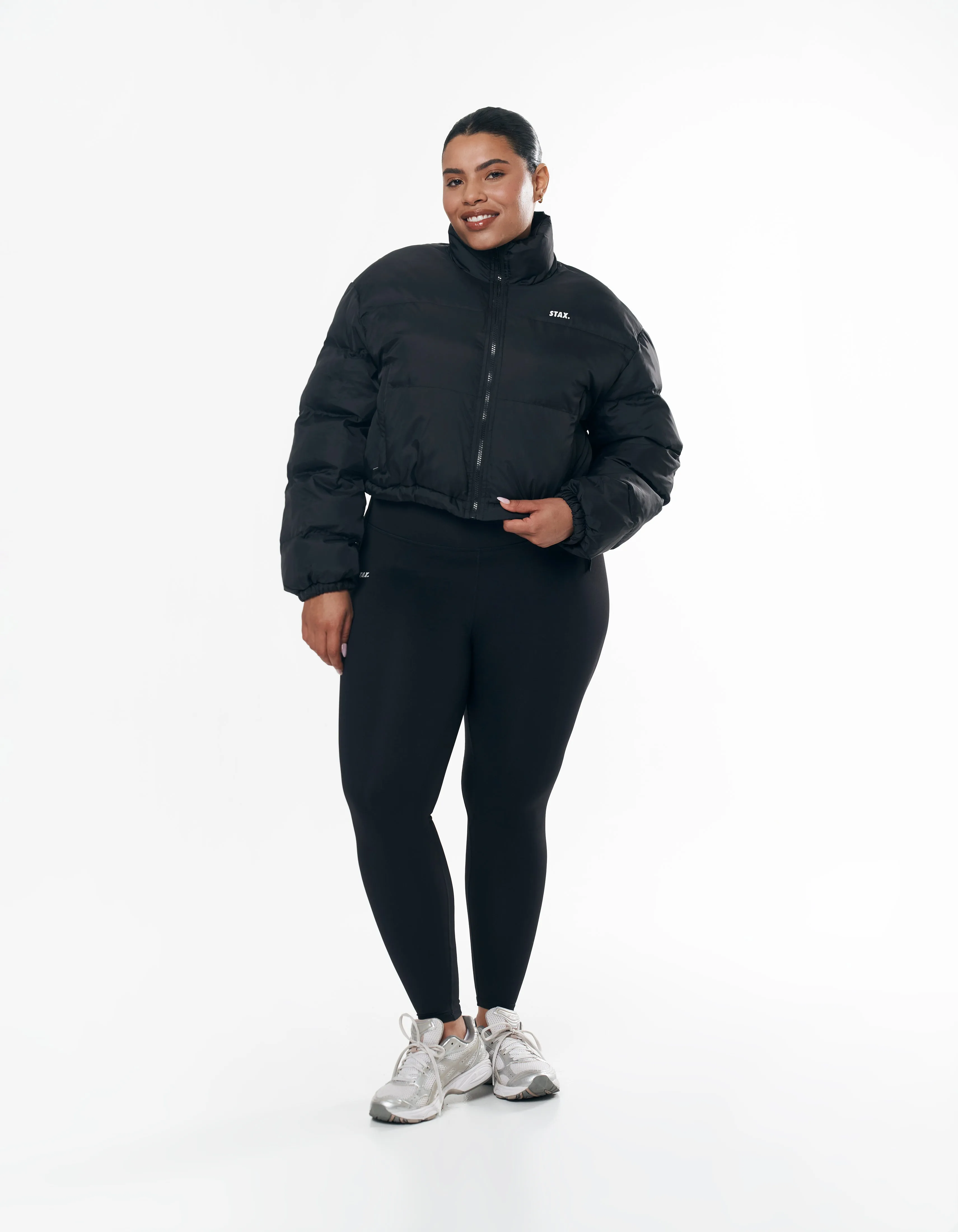 Cropped Puffer - Black