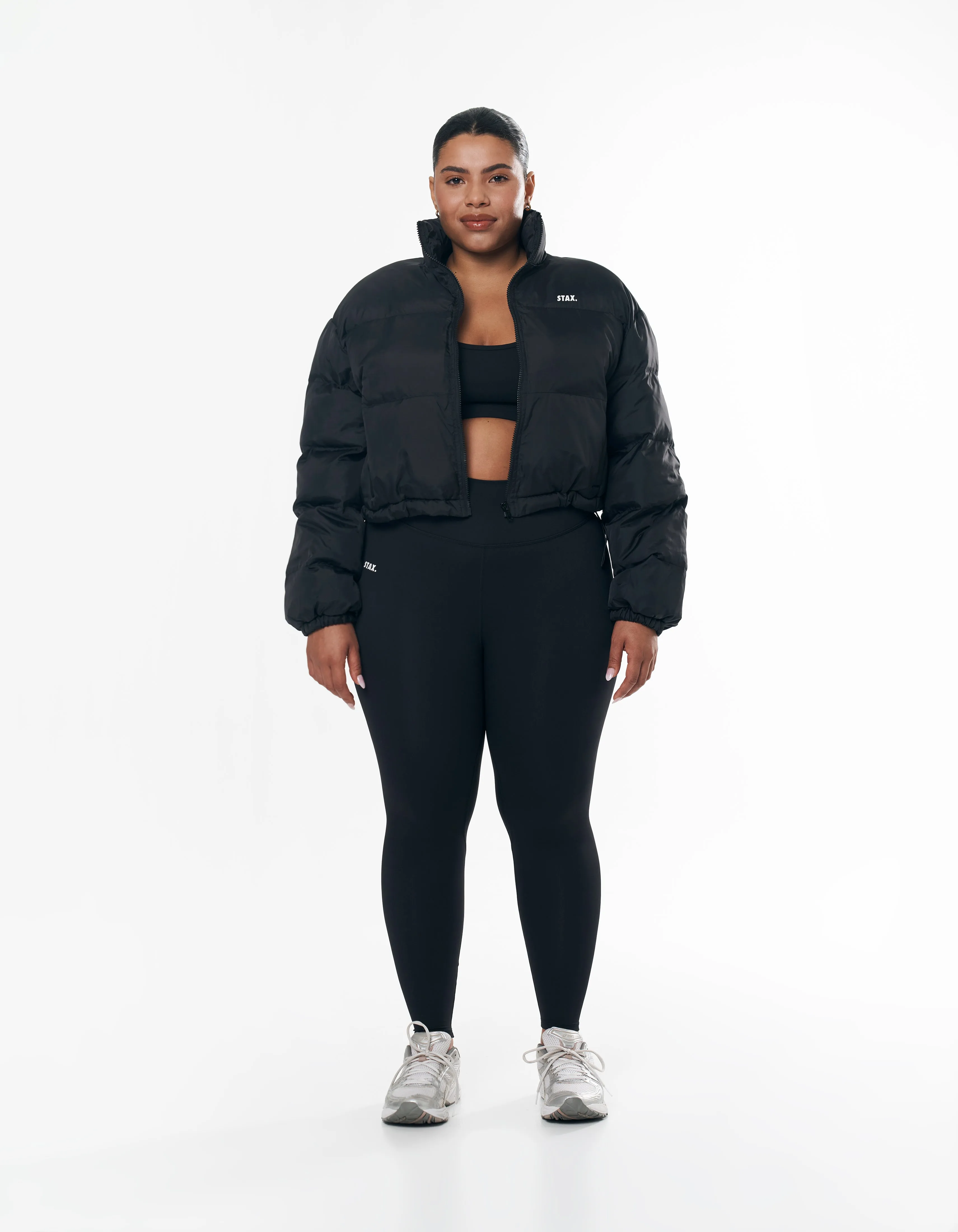 Cropped Puffer - Black