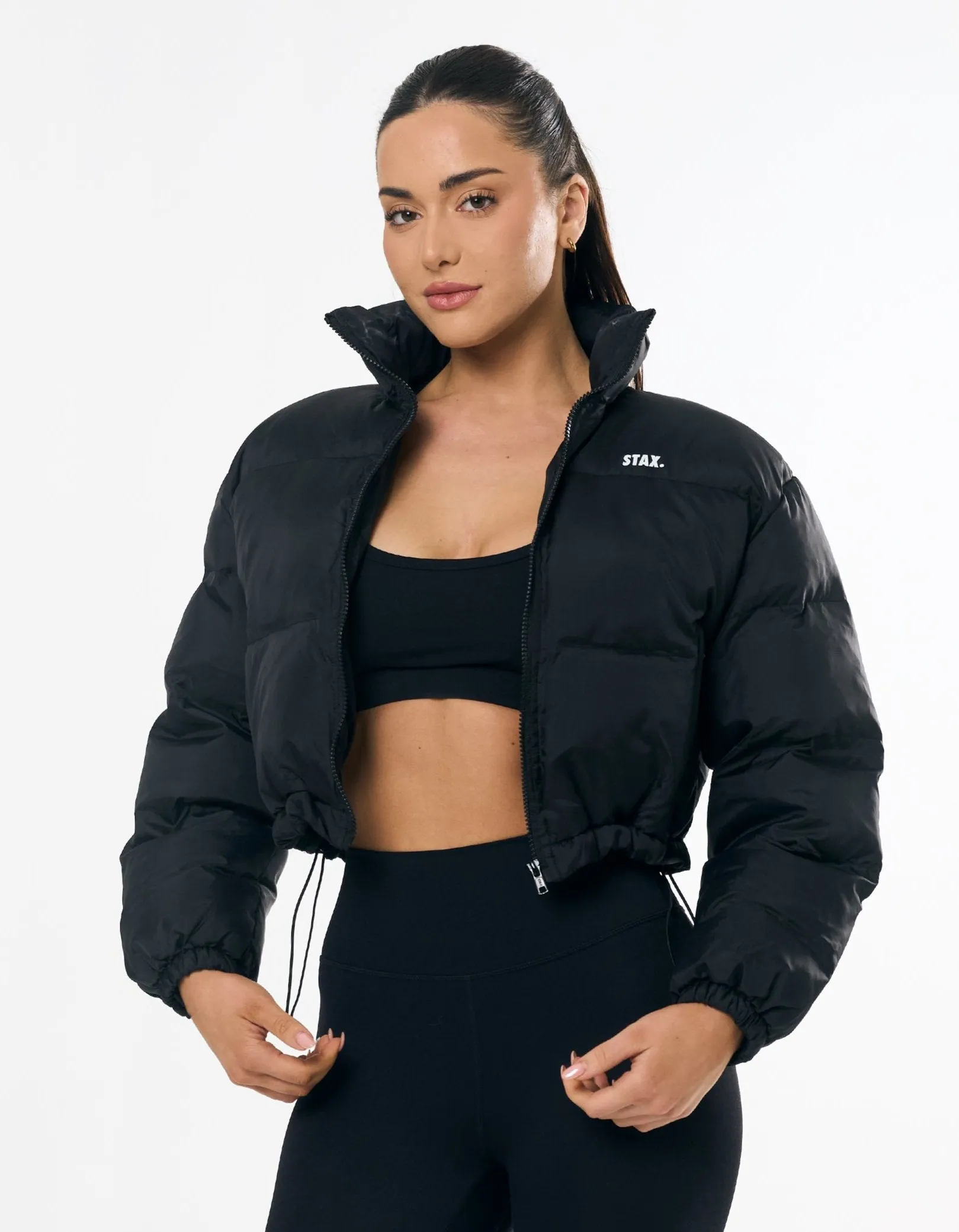 Cropped Puffer - Black