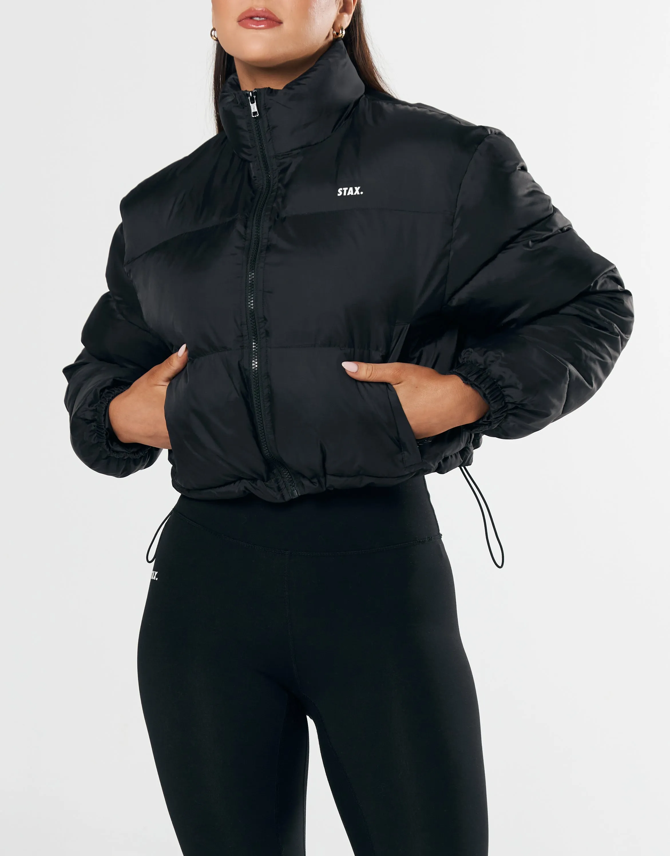 Cropped Puffer - Black
