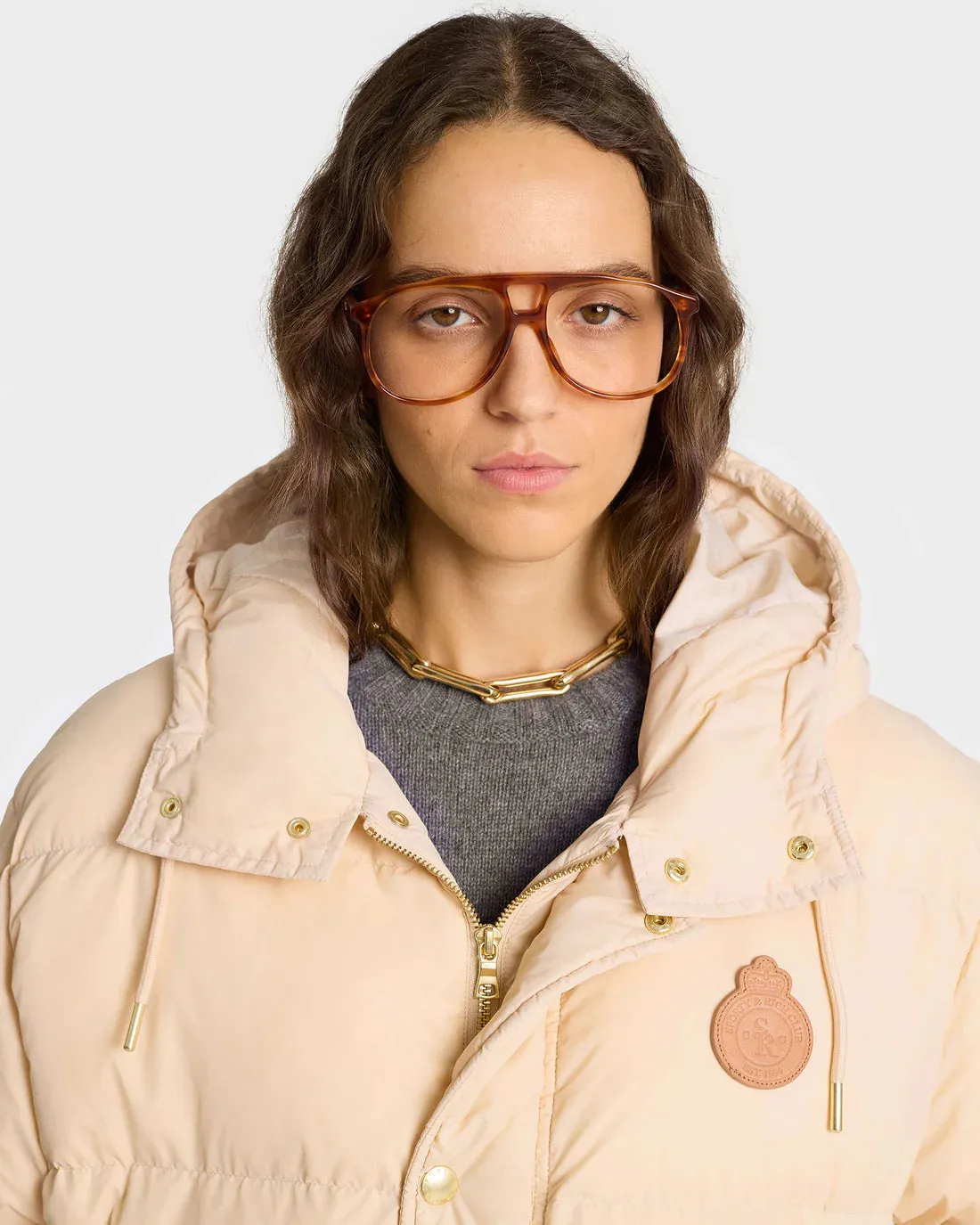 Crown Puffer Jacket  - Champagne Tan