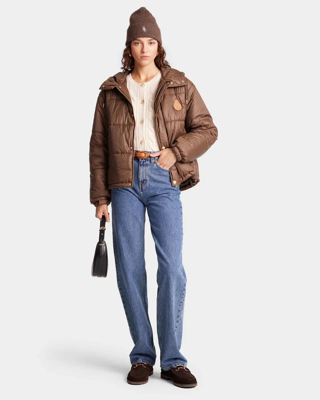 Crown Puffer Jacket  - Chocolate Tan