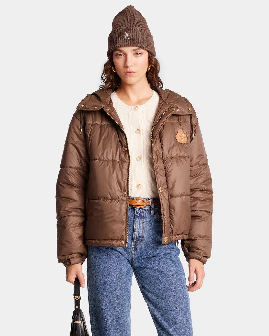 Crown Puffer Jacket  - Chocolate Tan
