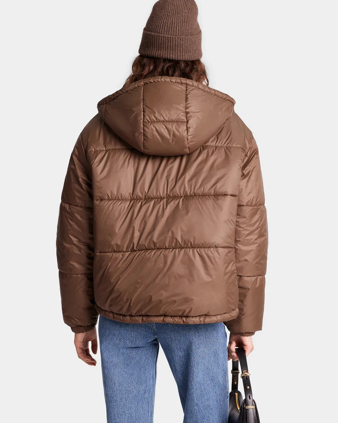 Crown Puffer Jacket  - Chocolate Tan