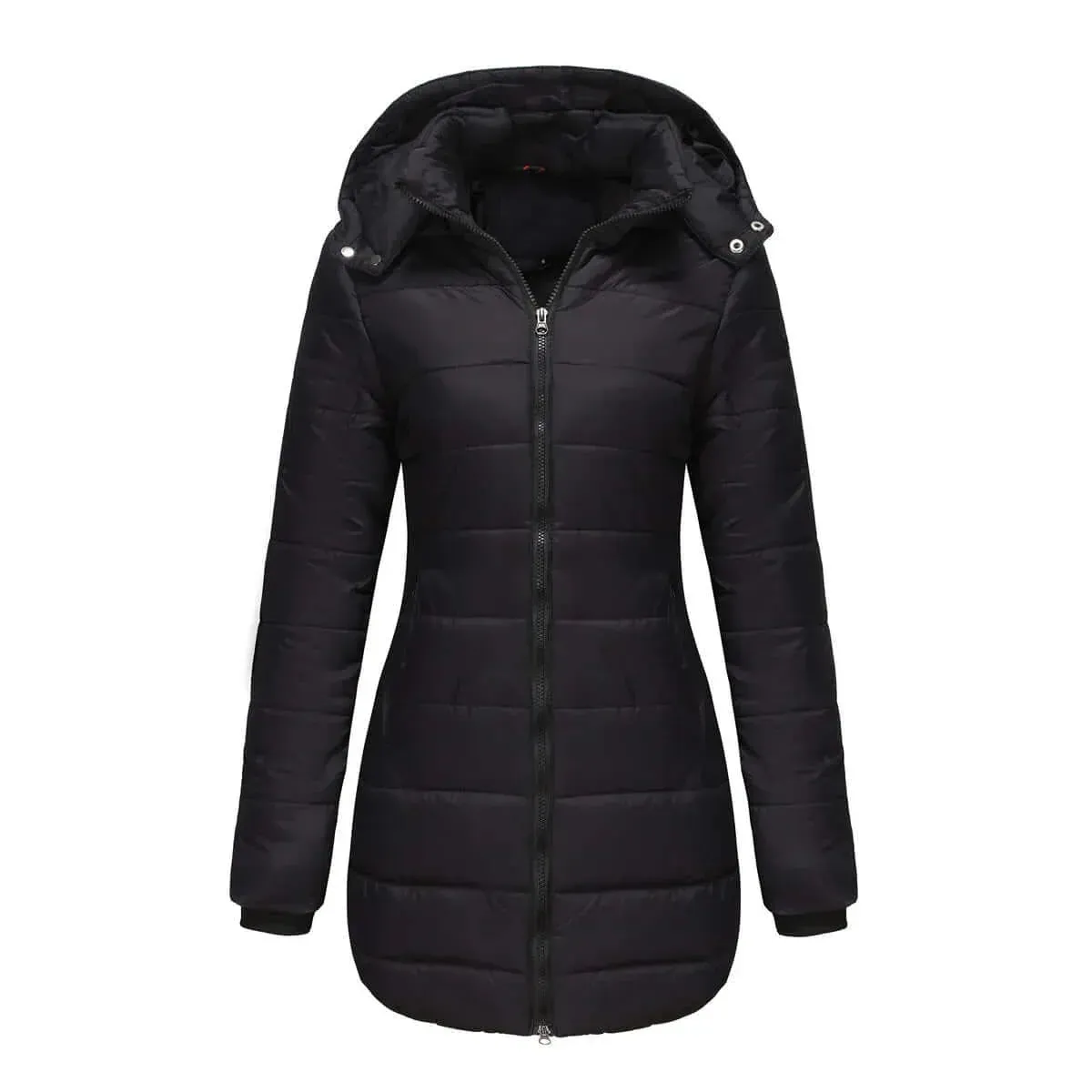 Damen Wintermantel Dunkelblau Gepolstert – Amelie
