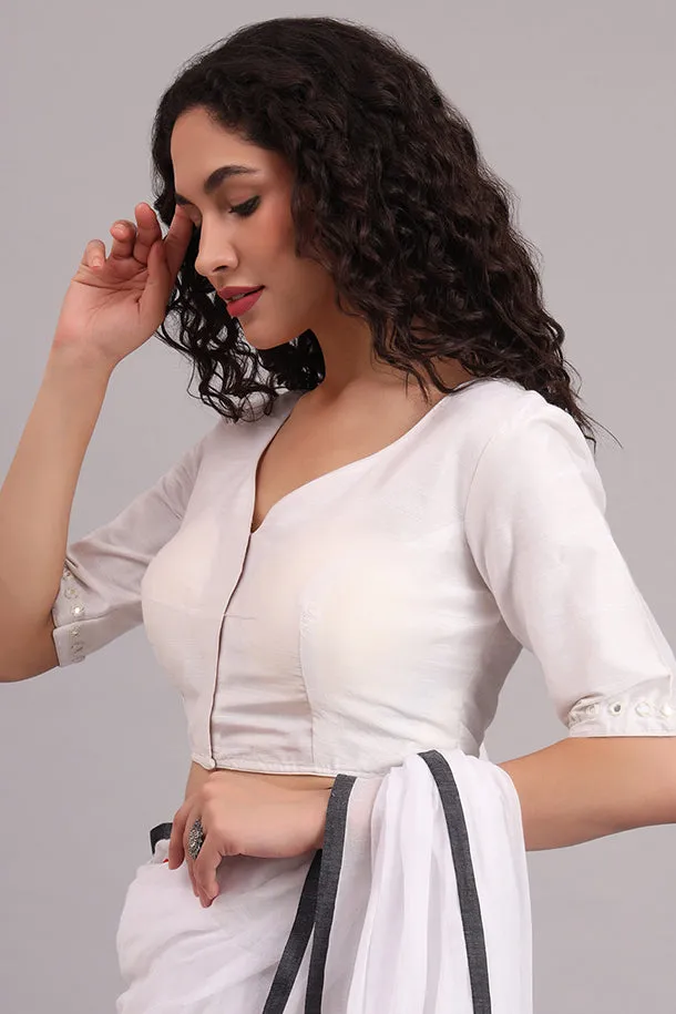Dazzle Daisy Embroidered Cotton Blouse – White