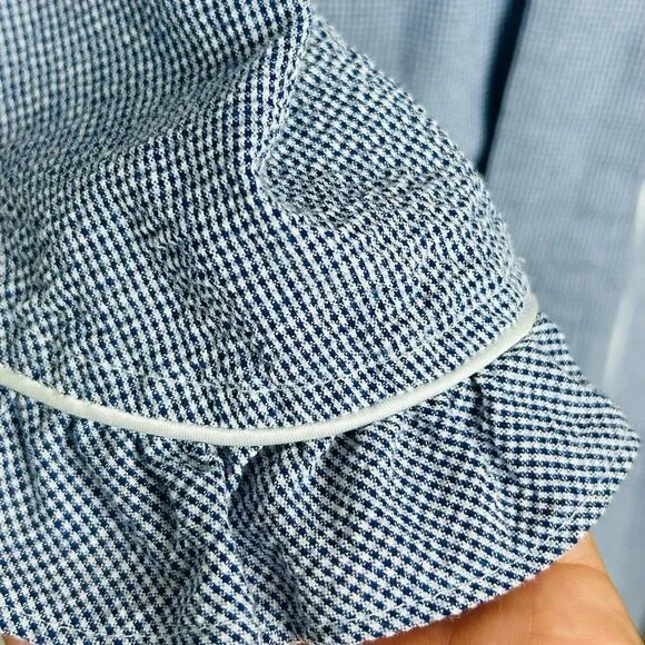 Eileen West Blue Gingham Lightweight Long Robe size S/M