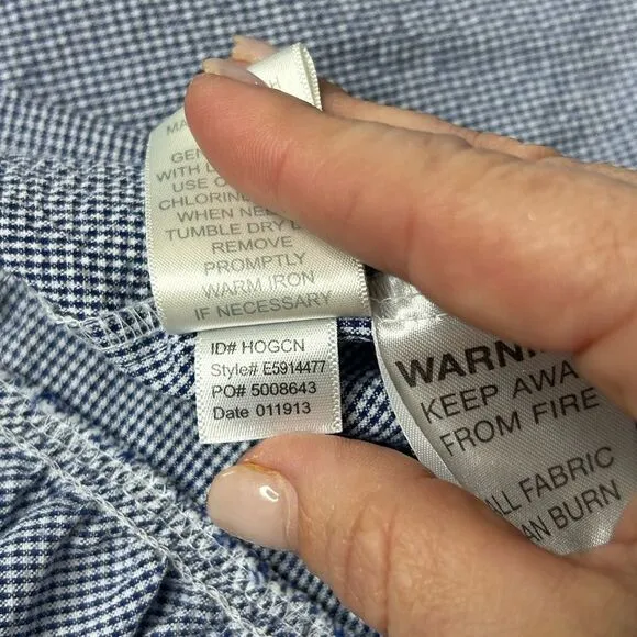 Eileen West Blue Gingham Lightweight Long Robe size S/M