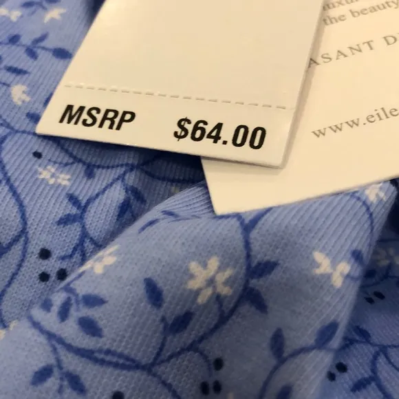EILEEN WEST NIGHTGOWN KNEE LENGTH Blue, White NWT sz M,XL