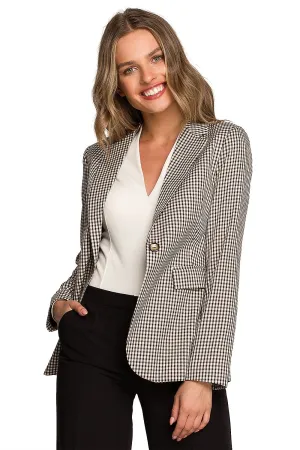 Elegant Check Pattern Blazer