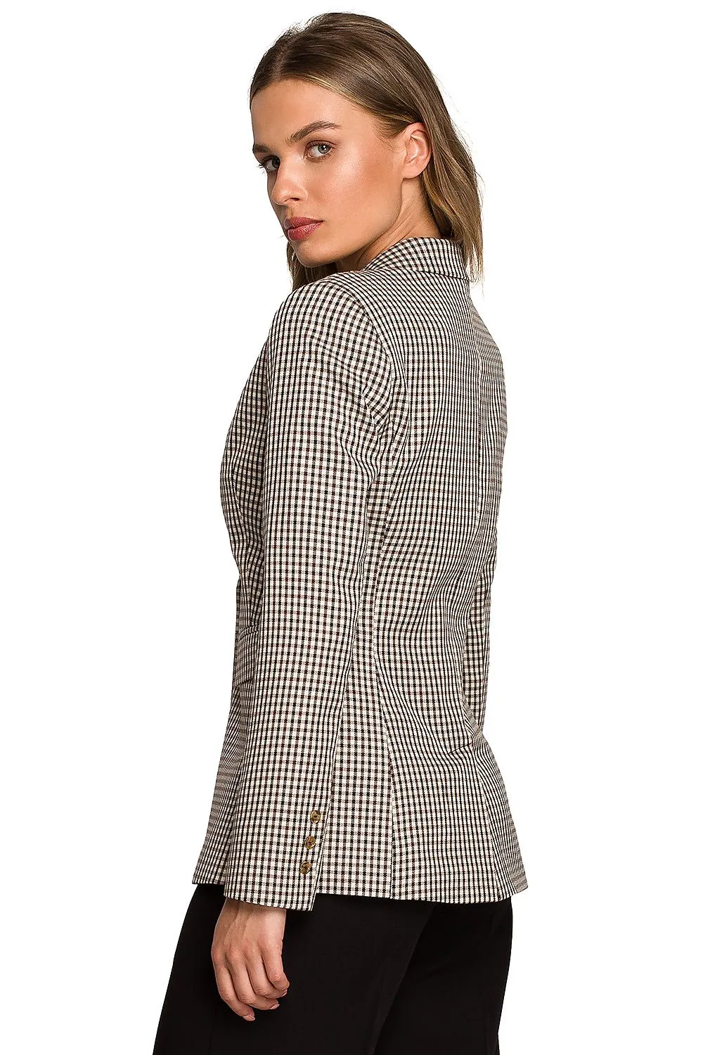 Elegant Check Pattern Blazer