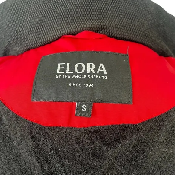 ELORA heavyweight insulated winter parka down alternative vegan red faux fur S