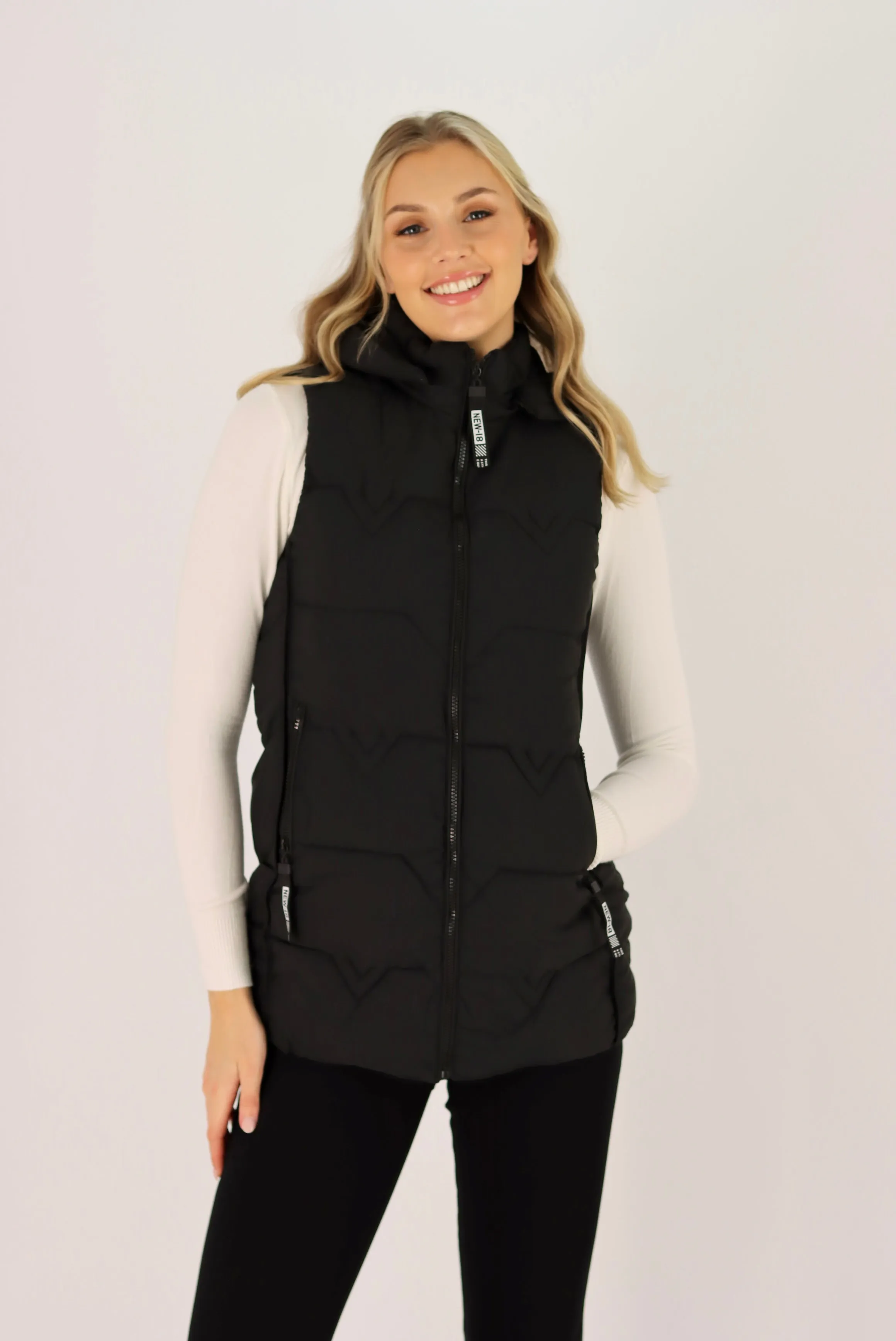 Erin Black Puffer Vest