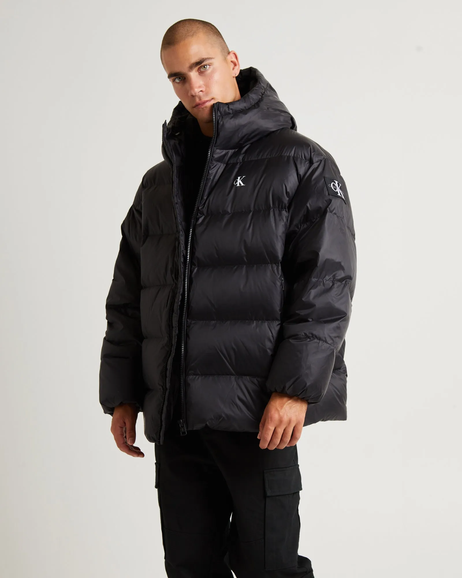Essentials Down Oversized Puffer Jacket Black