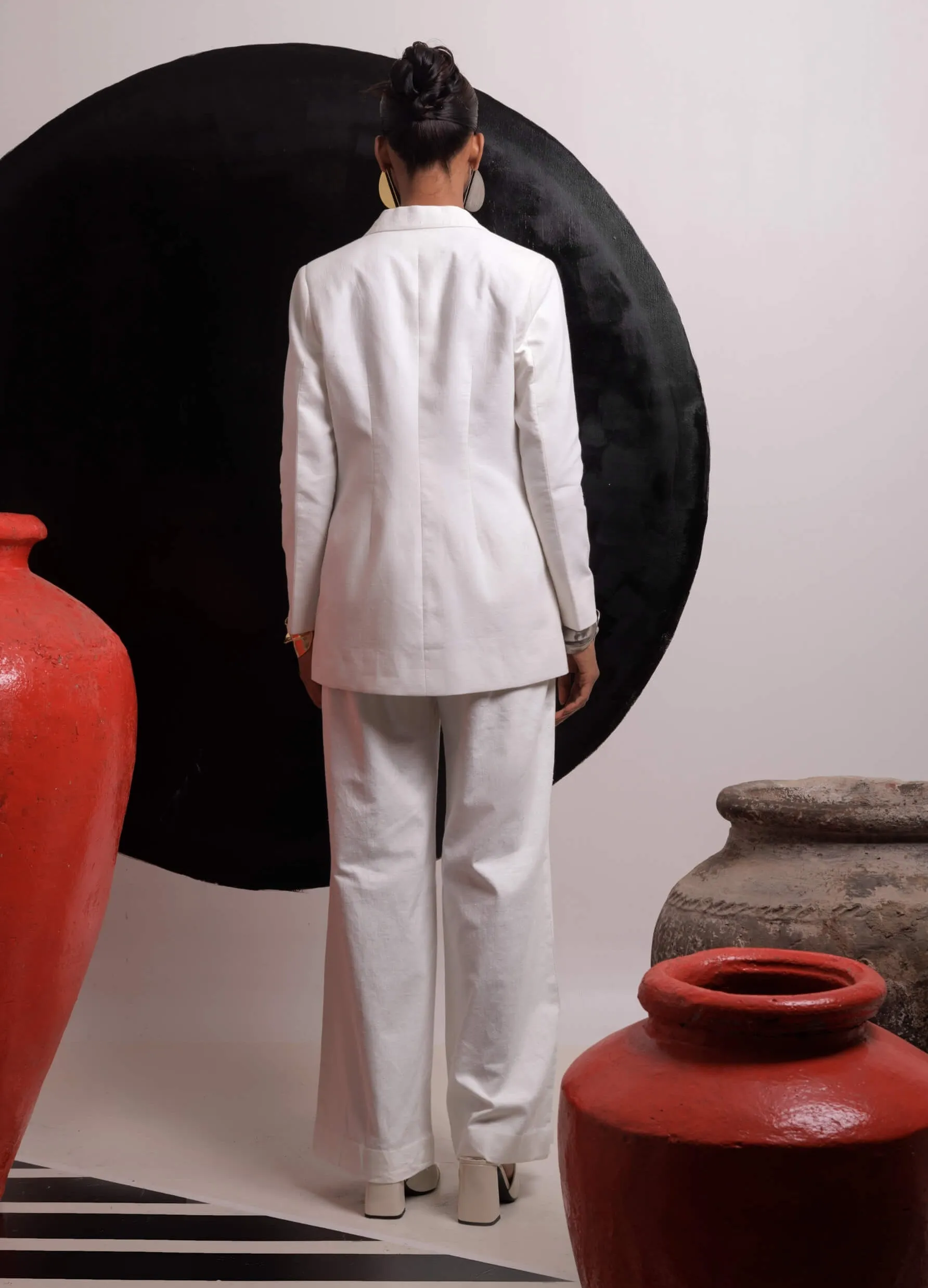 Ethereal ivory blazer and pants