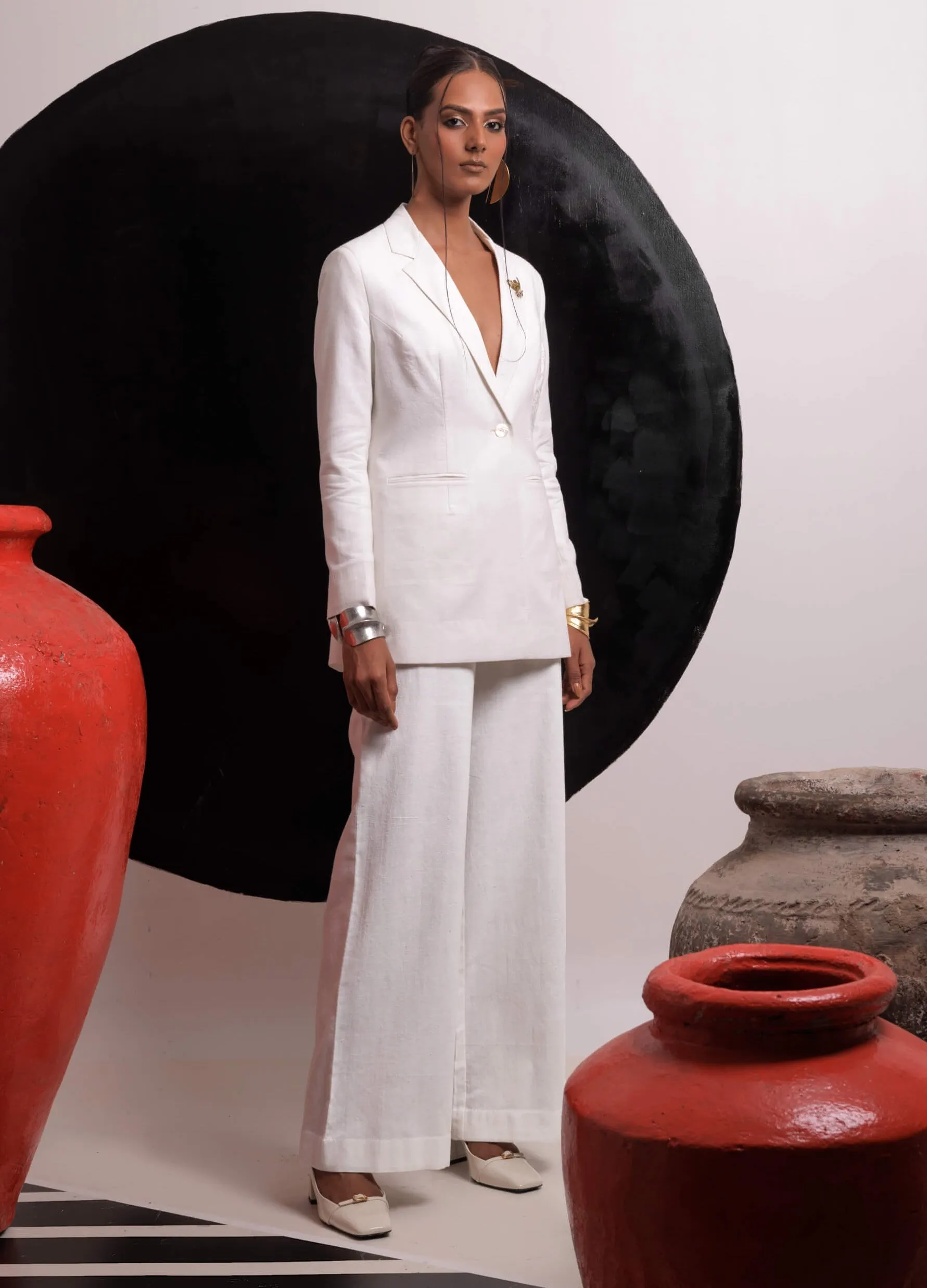 Ethereal ivory blazer and pants