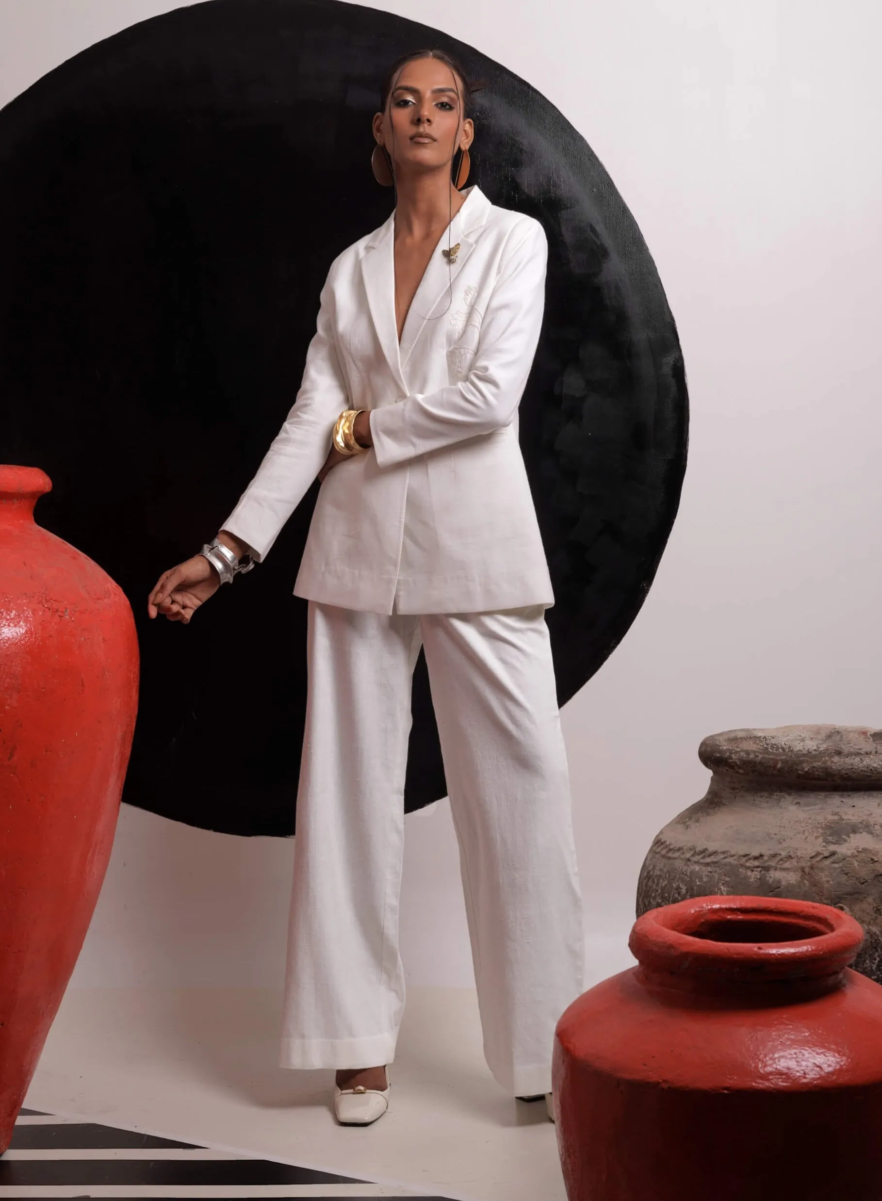 Ethereal ivory blazer and pants