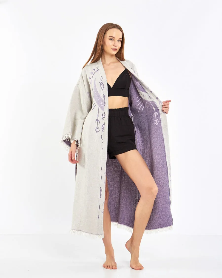 Evil Eye Kimono, Luxury Kimono, Cotton Robe for Women