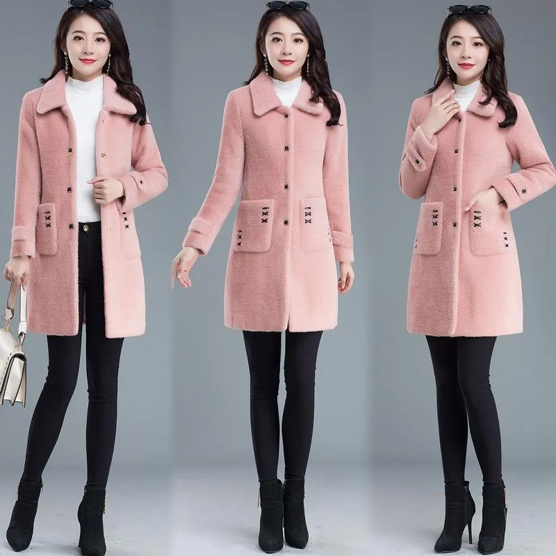 Fashion Noble Mid-length Women's Down Jacket Winter Plus Down Thickening Warm White Duck Down Down Jacket