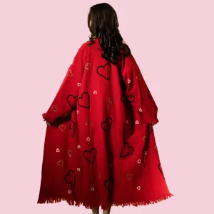 Flaming Hearts Kimono/ Robe